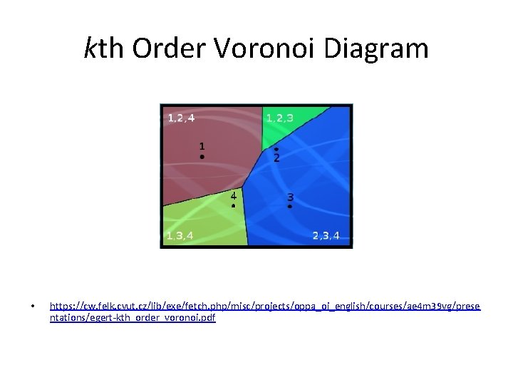 kth Order Voronoi Diagram • https: //cw. felk. cvut. cz/lib/exe/fetch. php/misc/projects/oppa_oi_english/courses/ae 4 m 39