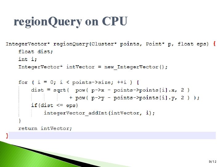 region. Query on CPU 9/12 