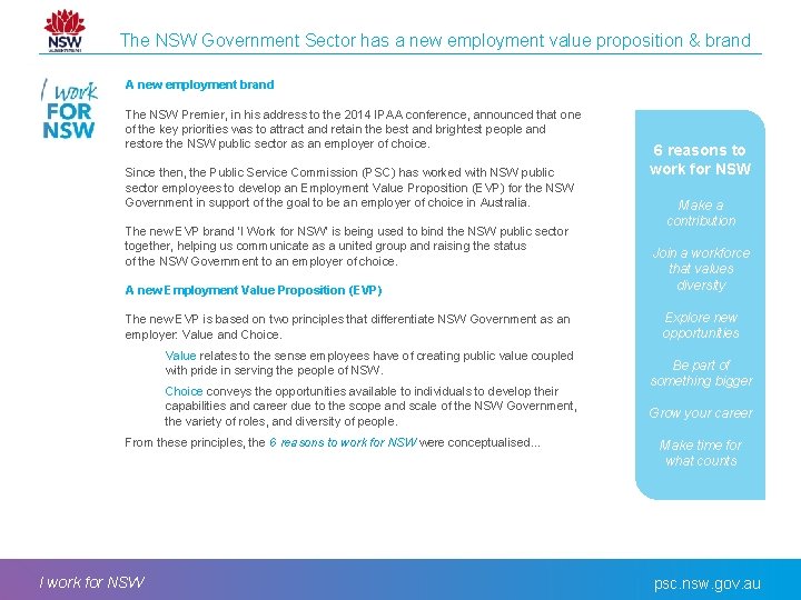 The NSW Government Sector has a new employment value proposition & brand A new