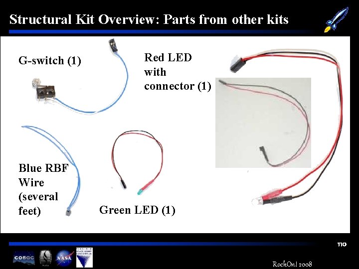 Structural Kit Overview: Parts from other kits G-switch (1) Blue RBF Wire (several feet)