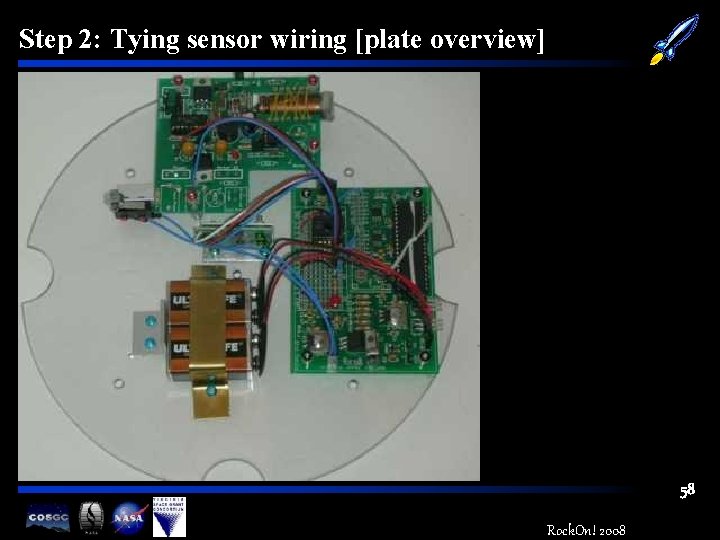 Step 2: Tying sensor wiring [plate overview] 58 Rock. On! 2008 