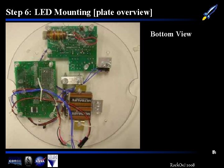 Step 6: LED Mounting [plate overview] Bottom View 81 Rock. On! 2008 