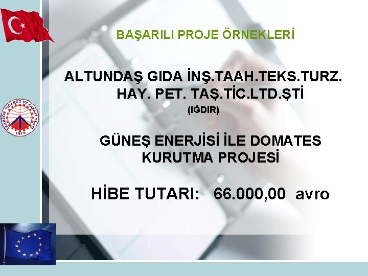 BAŞARILI PROJE ÖRNEKLERİ ALTUNDAŞ GIDA İNŞ. TAAH. TEKS. TURZ. HAY. PET. TAŞ. TİC. LTD.