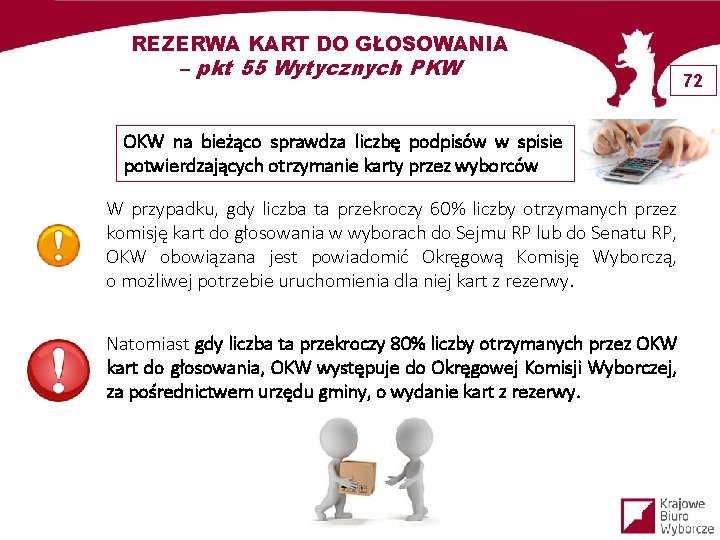 REZERWA KART DO GŁOSOWANIA – pkt 55 Wytycznych PKW OKW na bieżąco sprawdza liczbę