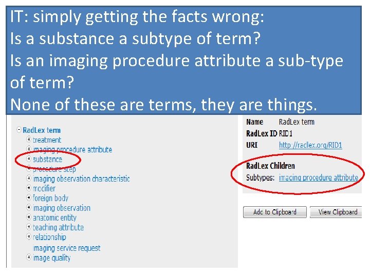 IT: simply getting the facts wrong: Is a substance a subtype of term? Is