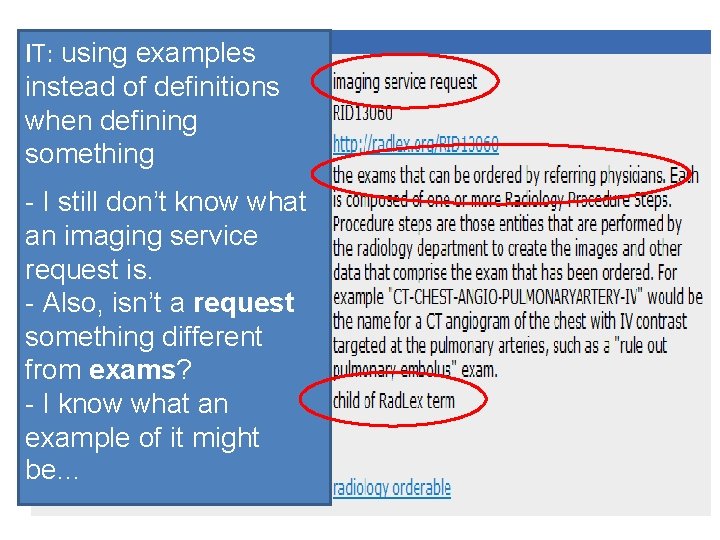 IT: using examples instead of definitions when defining something - I still don’t know