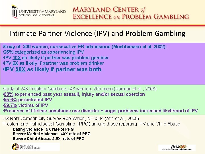 Intimate Partner Violence (IPV) and Problem Gambling Study of 300 women, consecutive ER admissions