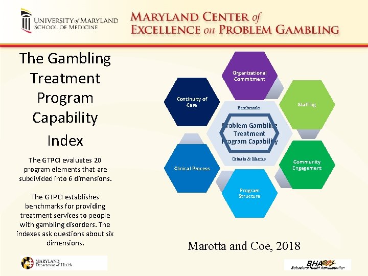 The Gambling Treatment Program Capability Index Organizational Commitment Continuity of Care Benchmarks Staffing Problem