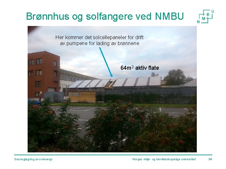 Brønnhus og solfangere ved NMBU Her kommer det solcellepaneler for drift av pumpene for