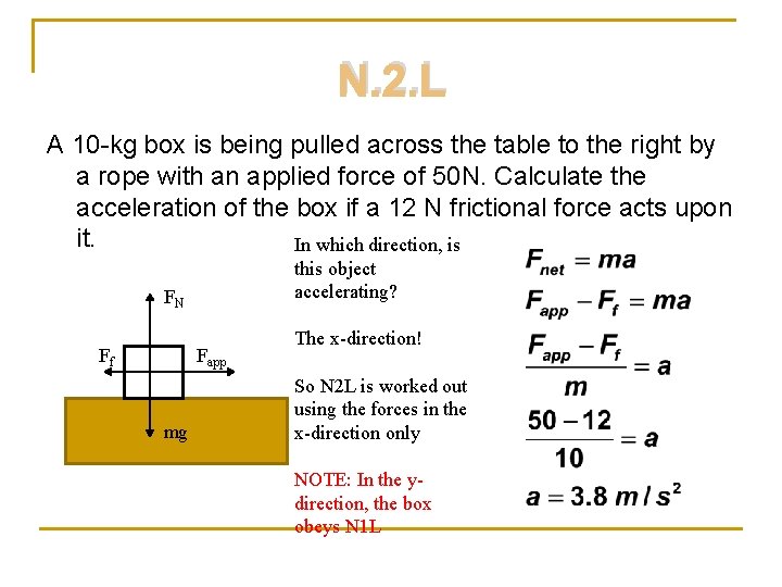 N. 2. L A 10 -kg box is being pulled across the table to