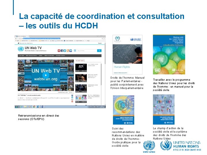 La capacité de coordination et consultation – les outils du HCDH Droits de l’homme: