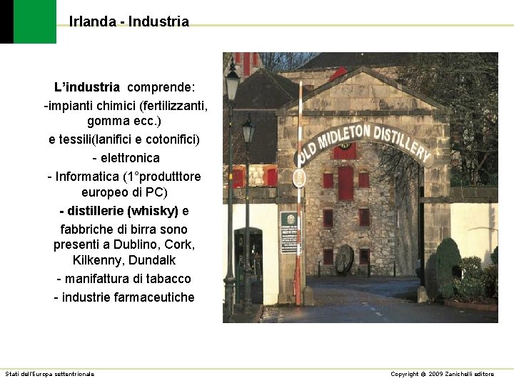 Irlanda - Industria L’industria comprende: -impianti chimici (fertilizzanti, gomma ecc. ) e tessili(lanifici e