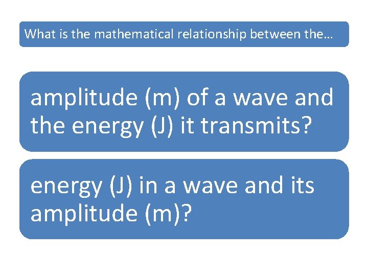 What is the mathematical relationship between the… amplitude (m) of a wave and the