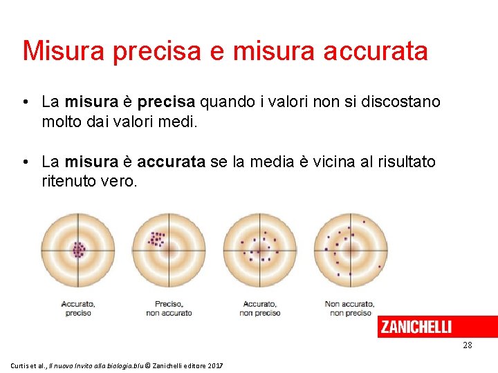 Misura precisa e misura accurata • La misura è precisa quando i valori non Misura precisa e misura accurata • La misura è precisa quando i valori non