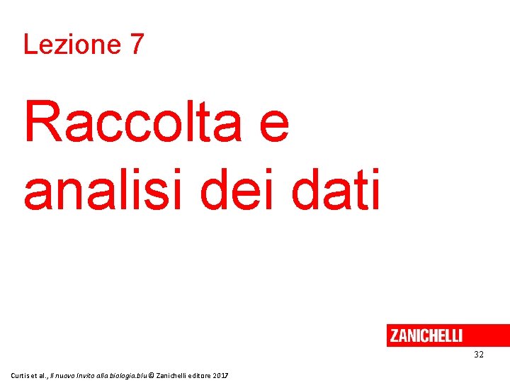 Lezione 7 Raccolta e analisi dei dati 32 Curtis et al. , Il nuovo Lezione 7 Raccolta e analisi dei dati 32 Curtis et al. , Il nuovo