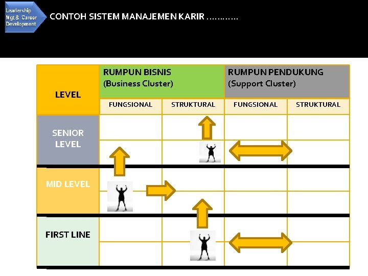 CONTOH SISTEM MANAJEMEN KARIR ……. . …. LEVEL RUMPUN BISNIS (Business Cluster) FUNGSIONAL SENIOR