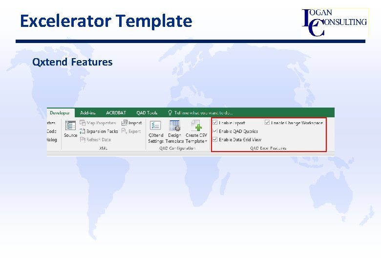 Excelerator Template Qxtend Features 