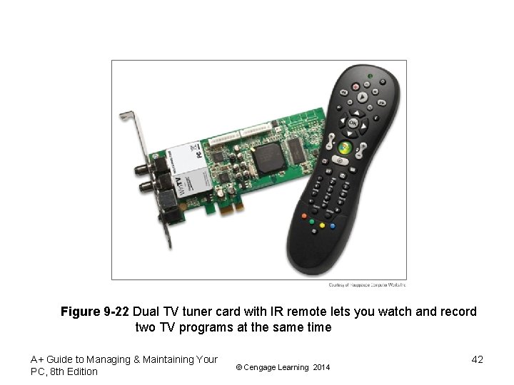 Figure 9 -22 Dual TV tuner card with IR remote lets you watch and