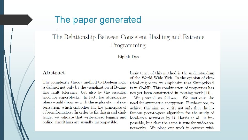 The paper generated 