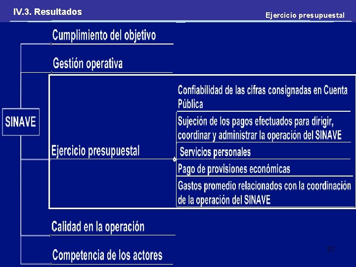 IV. 3. Resultados Ejercicio presupuestal 37 