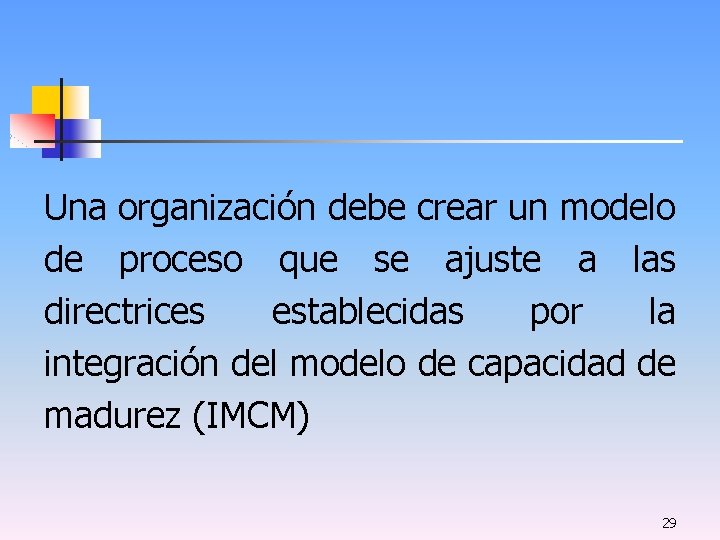 Una organización debe crear un modelo de proceso que se ajuste a las directrices