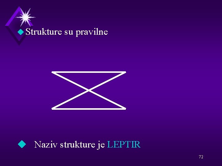 u Strukture su pravilne u Naziv strukture je LEPTIR 72 