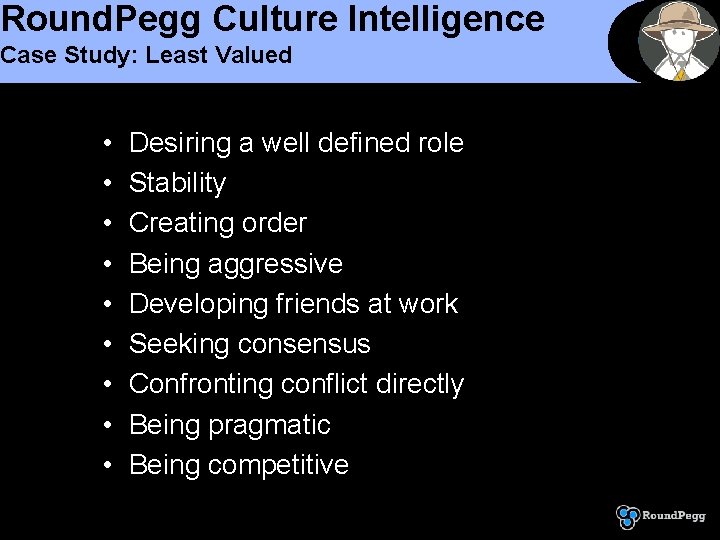 Round. Pegg Culture Intelligence Case Study: Least Valued • • • Desiring a well