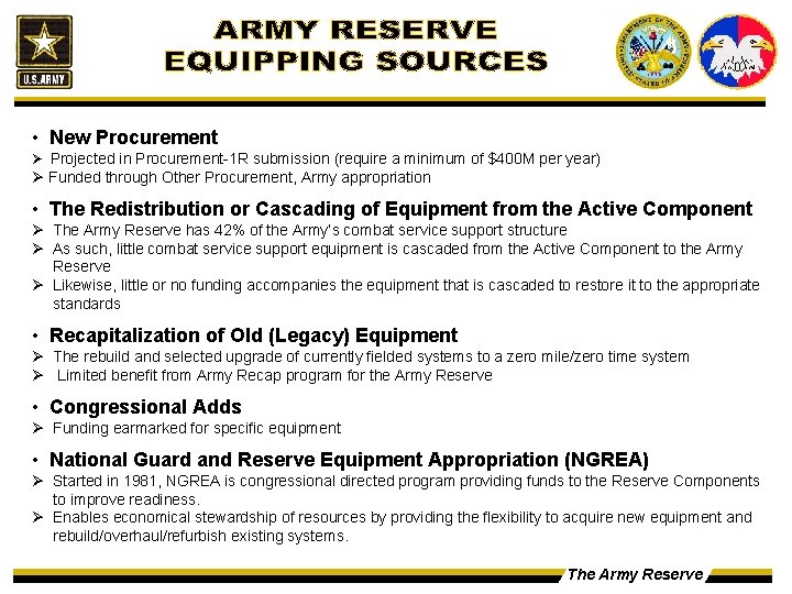  • New Procurement Ø Projected in Procurement-1 R submission (require a minimum of