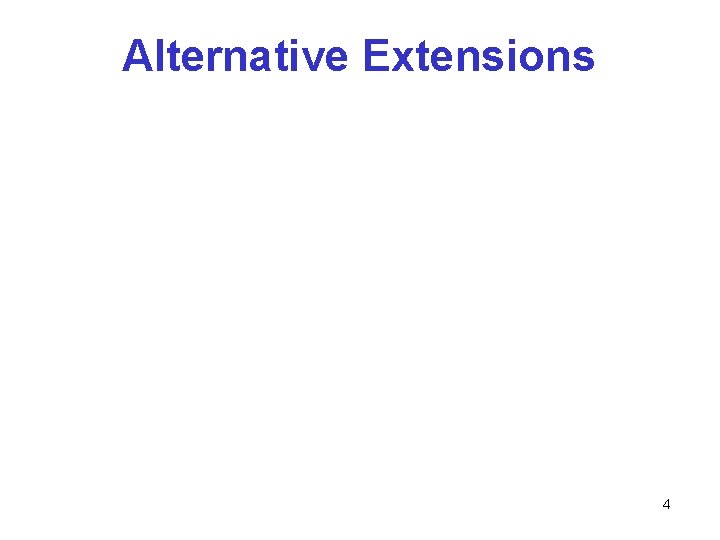 Alternative Extensions 4 