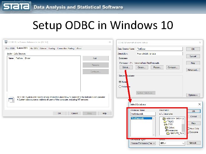 Setup ODBC in Windows 10 