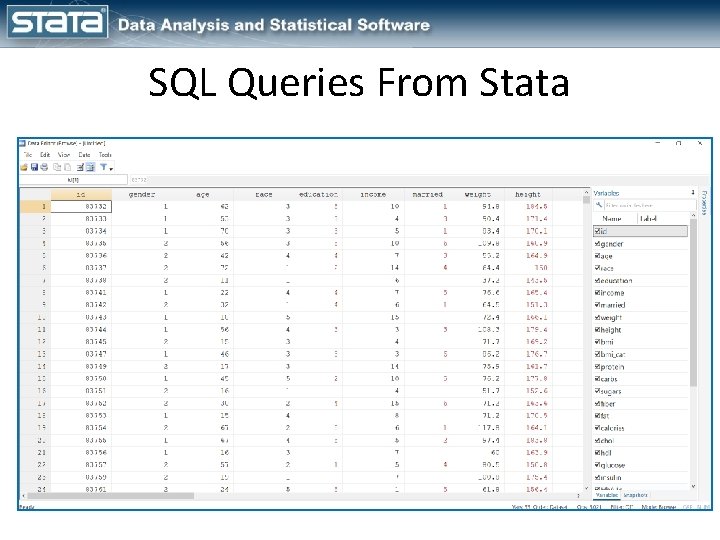 SQL Queries From Stata 