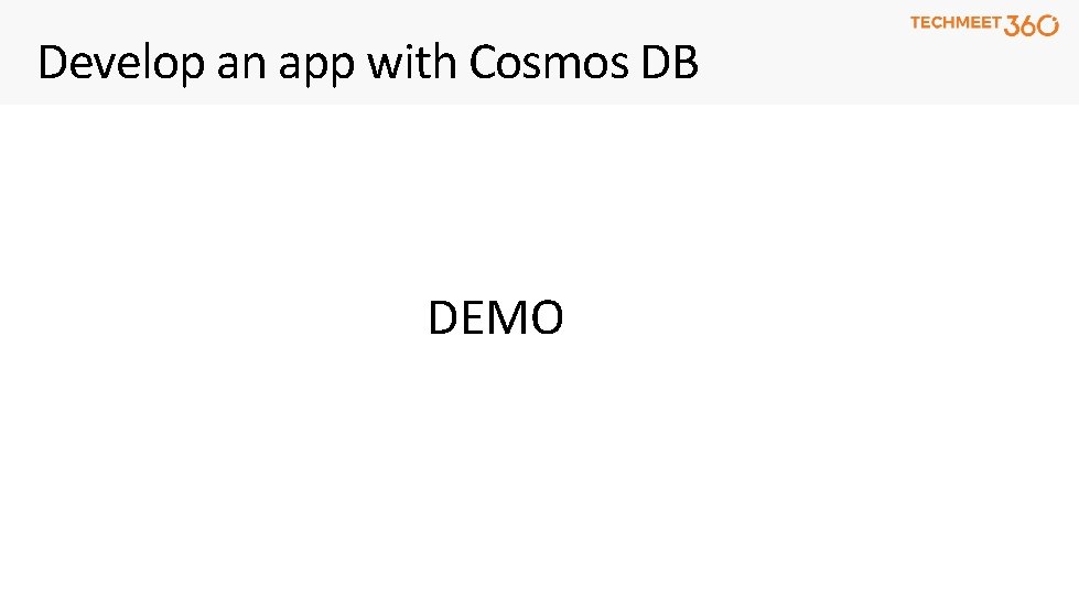 Develop an app with Cosmos DB DEMO 