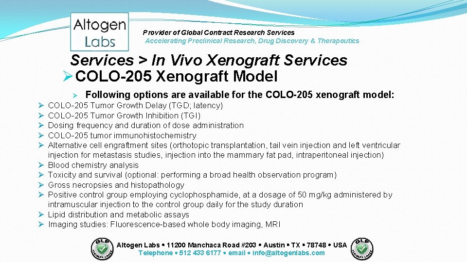 Provider of Global Contract Research Services Accelerating Preclinical Research, Drug Discovery & Therapeutics Services