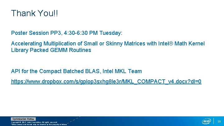 Thank You!! Poster Session PP 3, 4: 30 -6: 30 PM Tuesday: Accelerating Multiplication