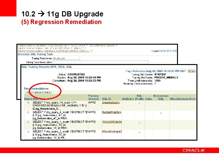 10. 2 11 g DB Upgrade (5) Regression Remediation 