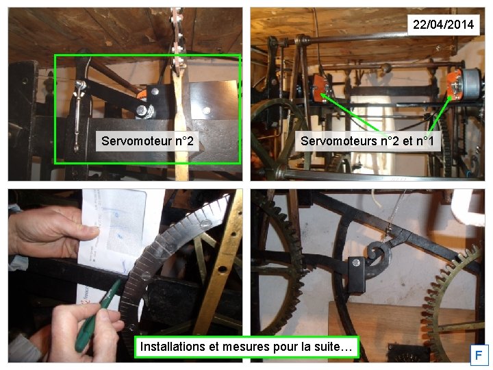 22/04/2014 Servomoteur n° 2 Servomoteurs n° 2 et n° 1 Installations et mesures pour