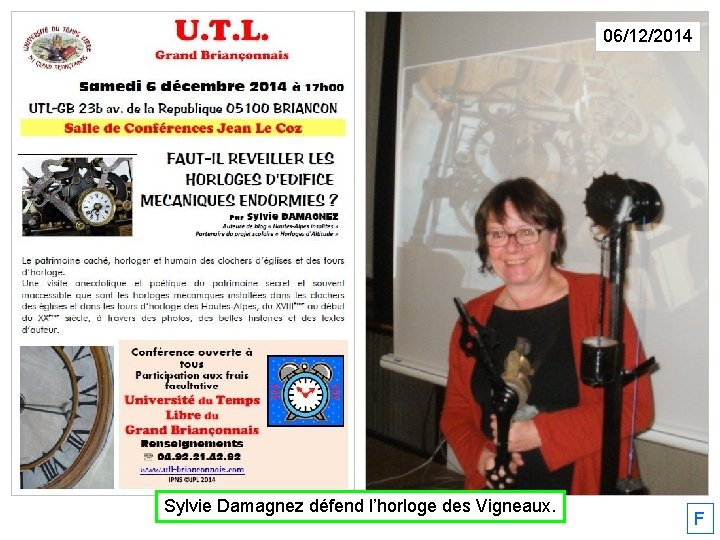 06/12/2014 Sylvie Damagnez défend l’horloge des Vigneaux. F 