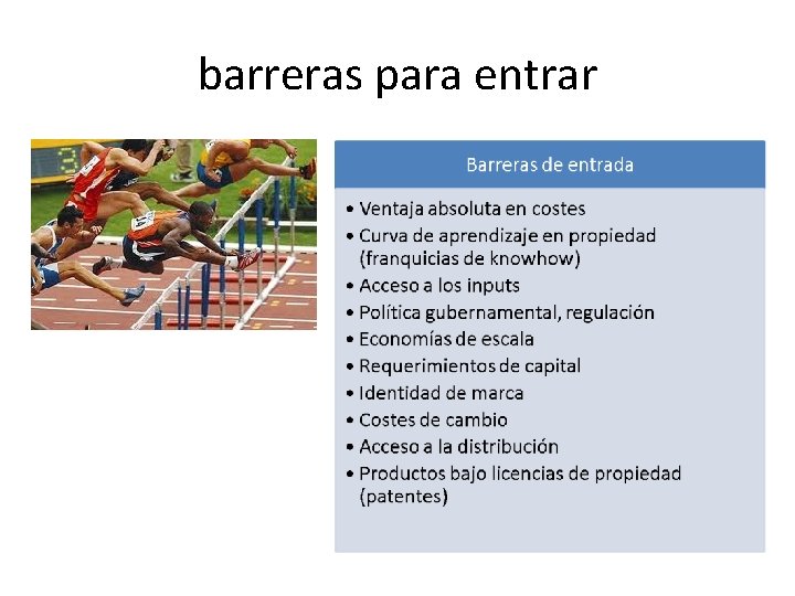 barreras para entrar 