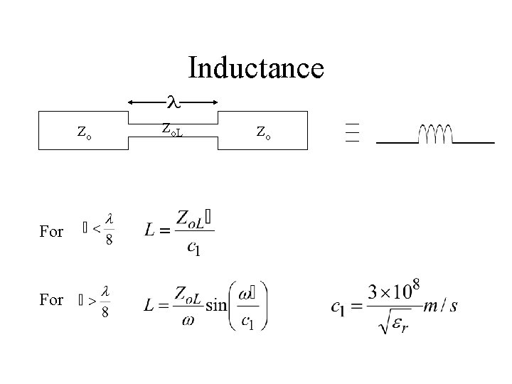 Inductance Zo For Zo. L Zo 