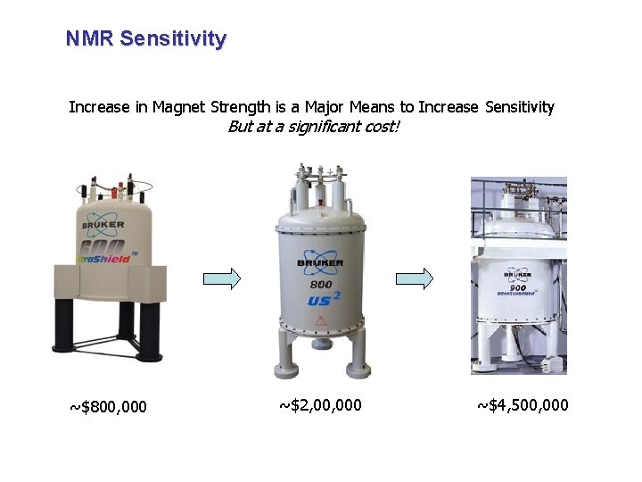 NMR Sensitivity Increase in Magnet Strength is a Major Means to Increase Sensitivity But