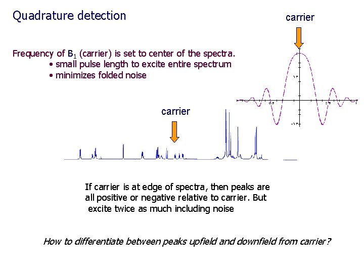Quadrature detection carrier Frequency of B 1 (carrier) is set to center of the
