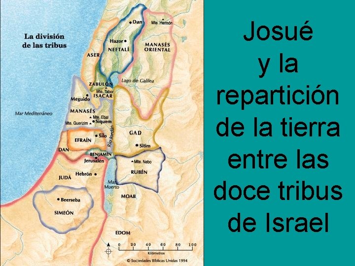 Josué y la repartición de la tierra entre las doce tribus de Israel 