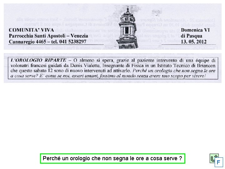 Perché un orologio che non segna le ore a cosa serve ? F 