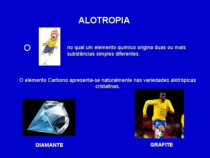 ALOTROPIA O no qual um elemento químico origina duas ou mais substâncias simples diferentes.