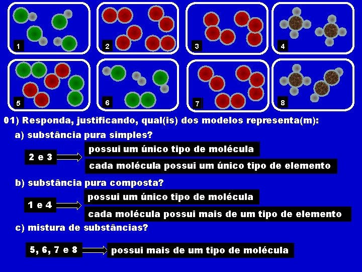 1 2 3 4 5 6 7 8 01) Responda, justificando, qual(is) dos modelos