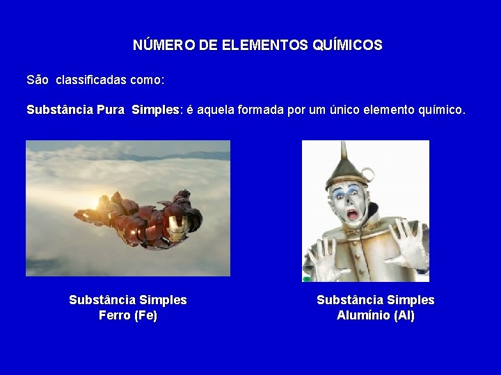 NÚMERO DE ELEMENTOS QUÍMICOS São classificadas como: Substância Pura Simples: Simples é aquela formada