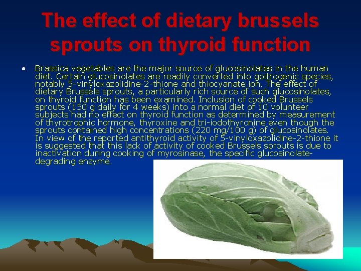 The effect of dietary brussels sprouts on thyroid function • Brassica vegetables are the