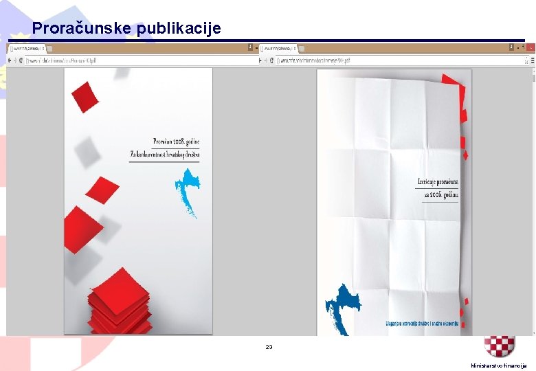 Proračunske publikacije 23 Ministarstvo financija 
