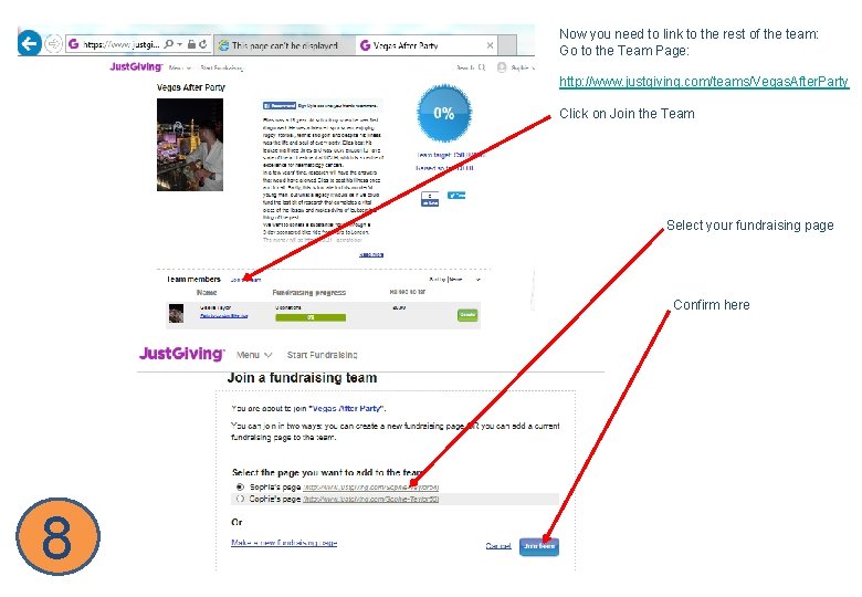 Now you need to link to the rest of the team: Go to the