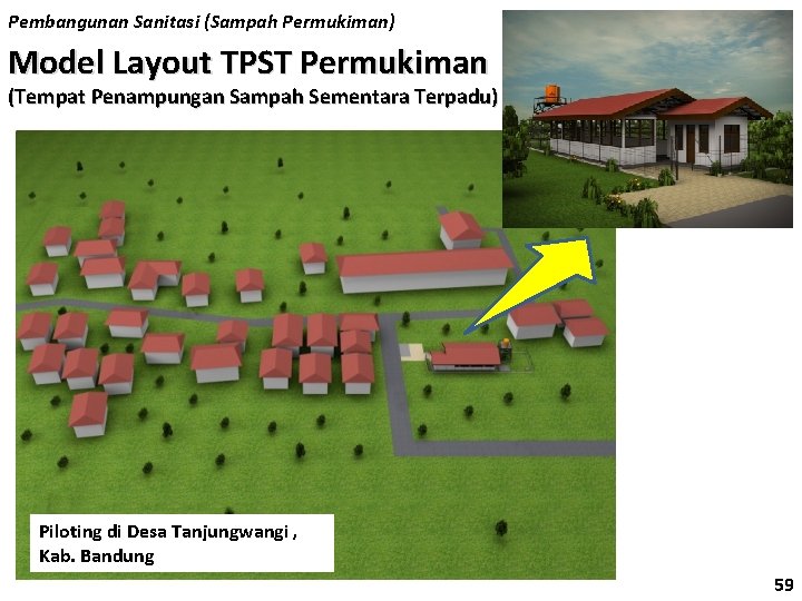 Pembangunan Sanitasi (Sampah Permukiman) Model Layout TPST Permukiman (Tempat Penampungan Sampah Sementara Terpadu) Piloting